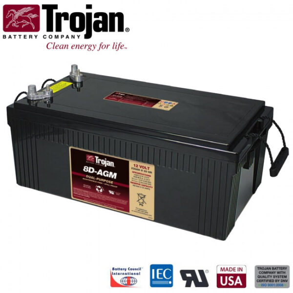 Trojan 8D-AGM 12V Dual Purpose AGM Battery