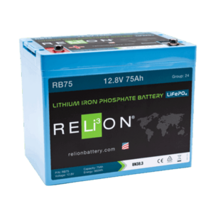RELiON RB75 75Ah LiFePO4 12.8V Deep-Cycle Lithium Battery