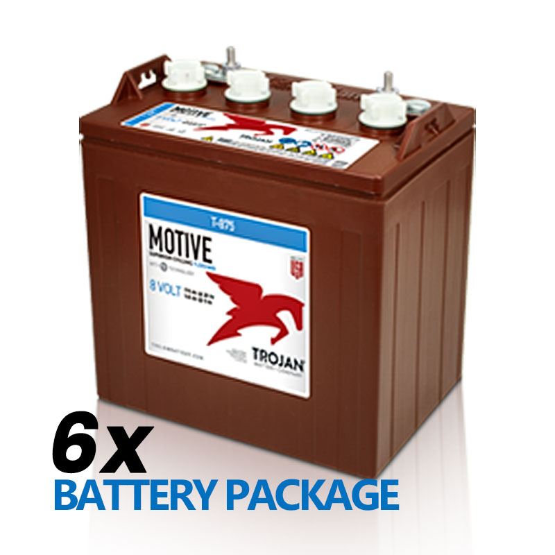1] 6x Trojan T875 48V Golf Cart Battery Package | AB
