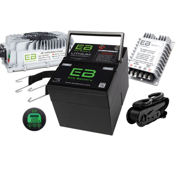 Eco Battery EB48V72 72Ah LiFePO4 48V Golf Cart Battery Bundle